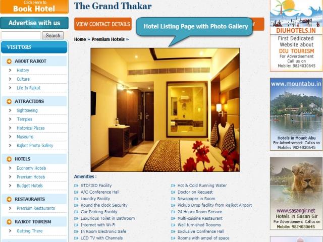 Hotel Listing Page with Photo Gallery